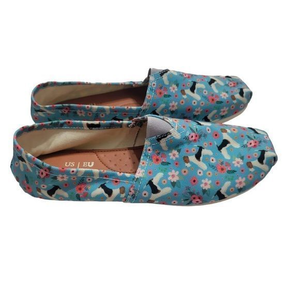 Groove Bags Dog canvas slip on shoes women's size 9‎ men size 8 blue comfort